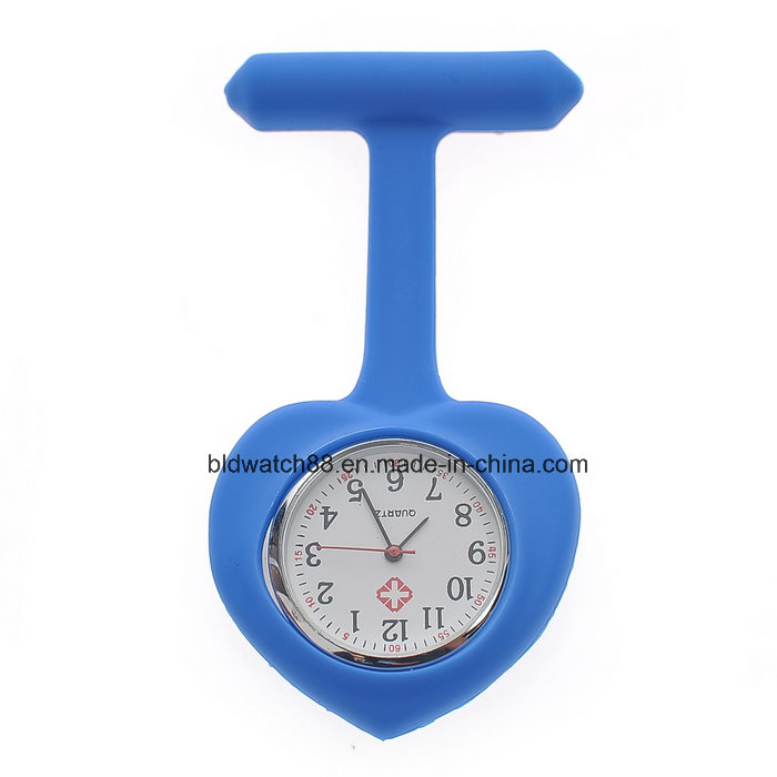 Nurses Blue Heart Shaped Silicone Watch with Japan Quartz Movement